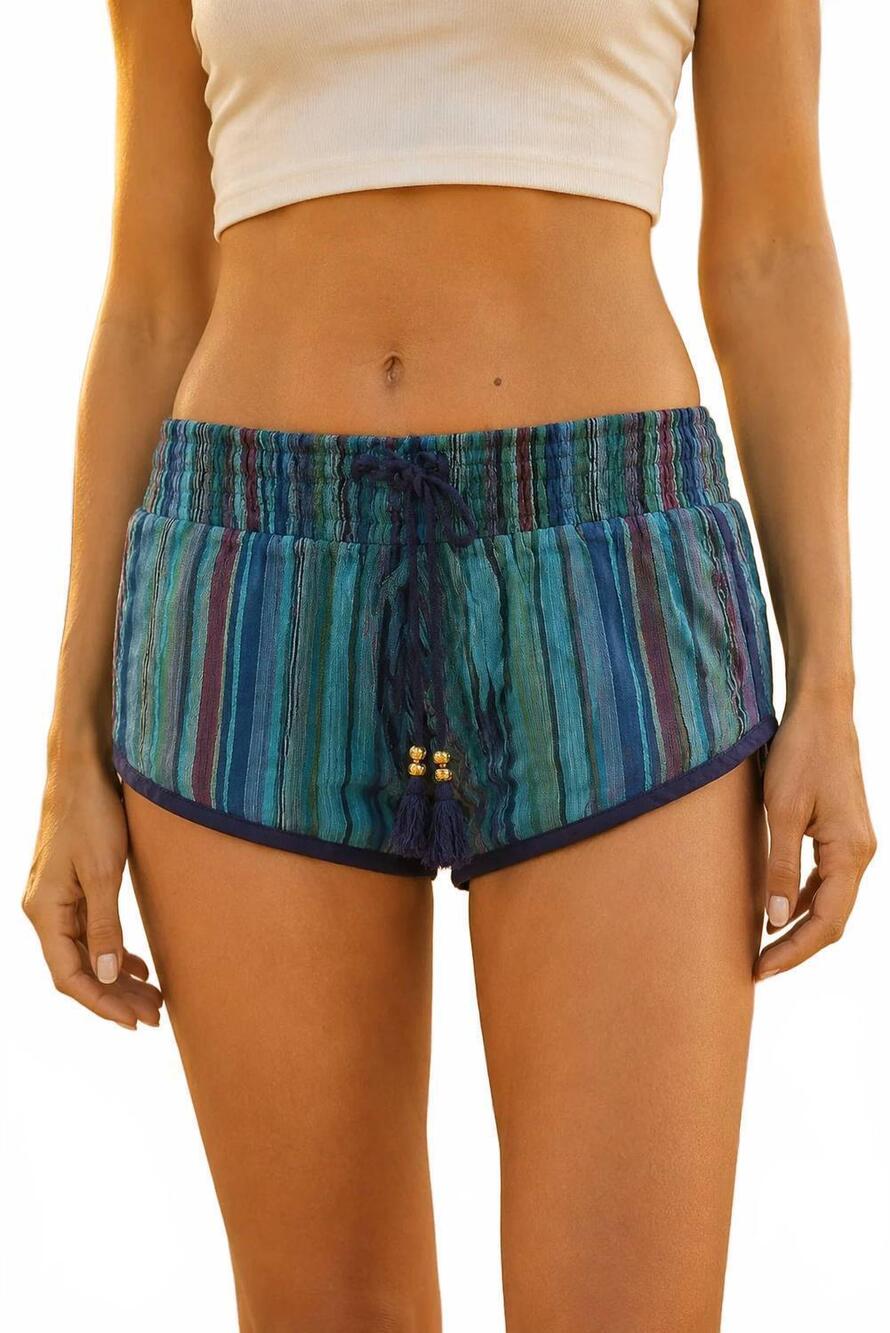 NEW MALIBUTIQUE bedouin waistband short in blue